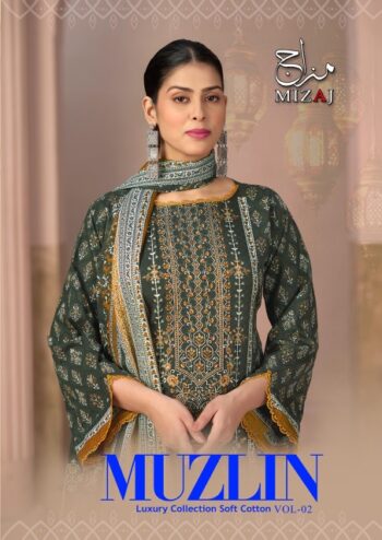 MIZAJ MUSLIN VOL 2 KARACHI SUITS WHOLESALER