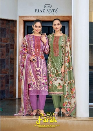 RIAZ ARTS FARAH PURE LAWN SUITS WHOLESALER