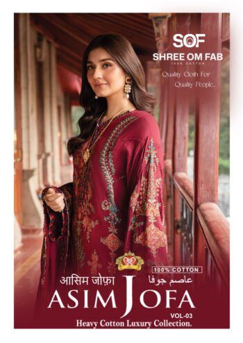 SHREE OM FAB ASIM JOFA VOL 3 KARACHI SUITS