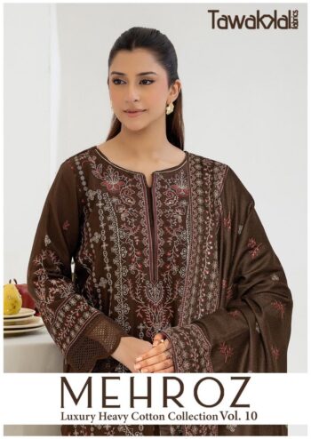 TAWAKKAL FABRICS MEHROZ VOL 10 KARACHI SUITS