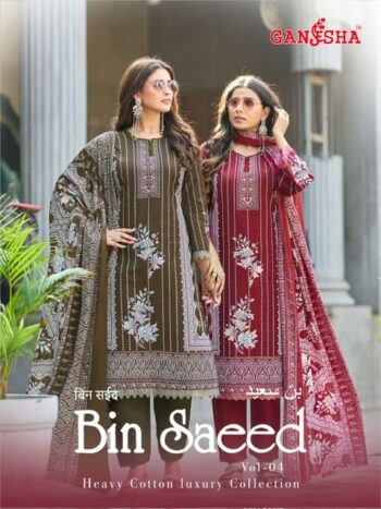 GANESHA BIN SAEED VOL 4 KARACHI SUITS WHOLESALER