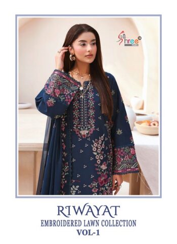 SHREE FABS RIWAYAT VOL 1 EMBROIDERED LAWN SUITS